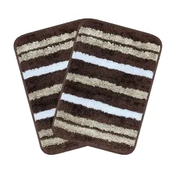 BSB Home Soft Microfiber Anti-Skid Bath Mat Set 2 pc