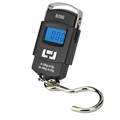 Image of Btag Portable Electronic Luggage Weighing Scale | 50kg/110Lb Digital Handheld Travel Weight Scale with LED Display | Com