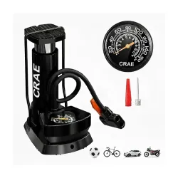 BTAG High Pressure Foot Air Pump with Analog Pressure Gauge – Portable Floor Compressor Cylinder for Car, Bike, Motorcycle & Bicycle Tyres. Pack of 1