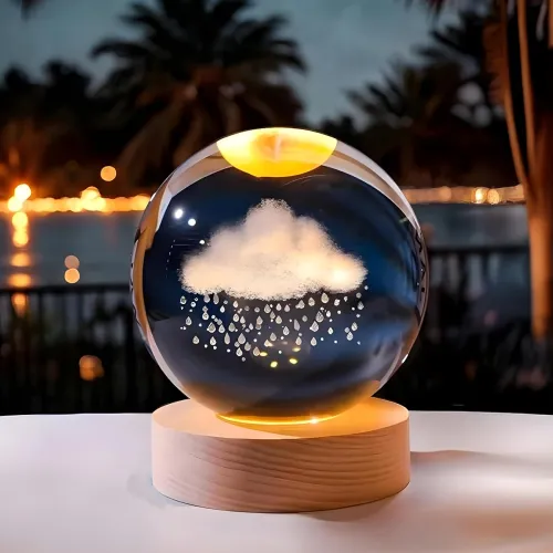 Image of Btag Sky Ball Night Lamp with Wooden Stand