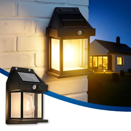 Image of Btag Sun-Powered Outdoor Wall Light with Motion Sensor LED