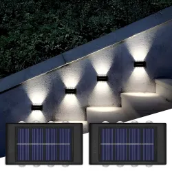 Btag Sun-Powered Up & Down LED Wall Light for Outdoor Use, Po2
