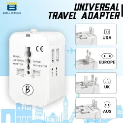 Btag Universal Travel Adapter with Dual USB