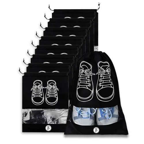 Image of BTfash Shoes Bag for Travel (Black, Pack of - 9)