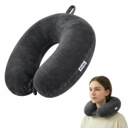 BTfash Travel Neck Pillow for Men & Women | Soft Fibre Cushion for Flight, Car & Train | Soft Velvet Fabric with Attacha