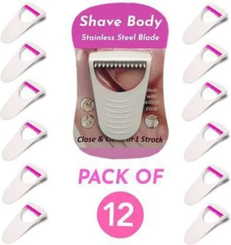 Image of BTNT Womens Disposable Plastic Skin Hair Remover Safty Stainless Razor Blade, Women (Pack of 12)