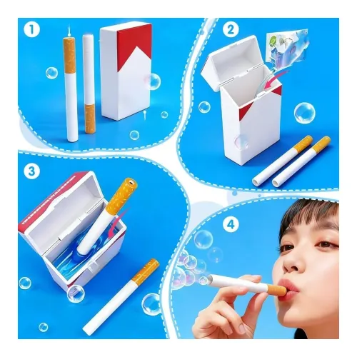 Image of Bubble Cigarette Stress Relief Gift Set with Liquid Bottle and Storage Box