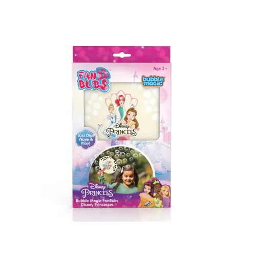 Image of Bubble Magic FanBubs Disney Princesses Theme |Thick Viscous Concentrate Solution Pouches With HandFan |Just Dip,Wave& Pl