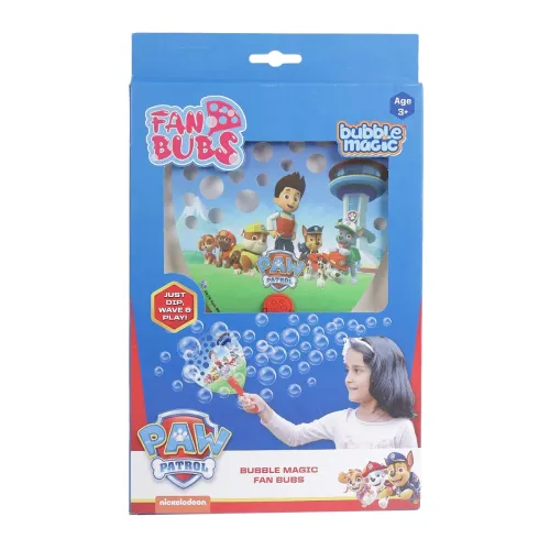 Image of Bubble Magic Fan Bubs Paw Patrol, Bubble Solution with Hand Fan for The Kids 3 Years and Above, Multicolor, FB50004