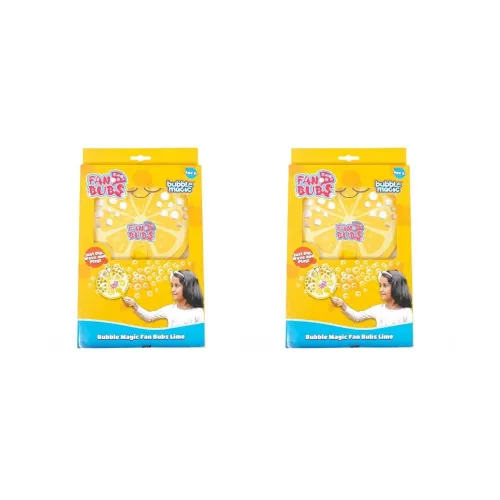 Image of Bubble Magic Fan Bubs Bubble Solution with Hand Fan Pack of 2
