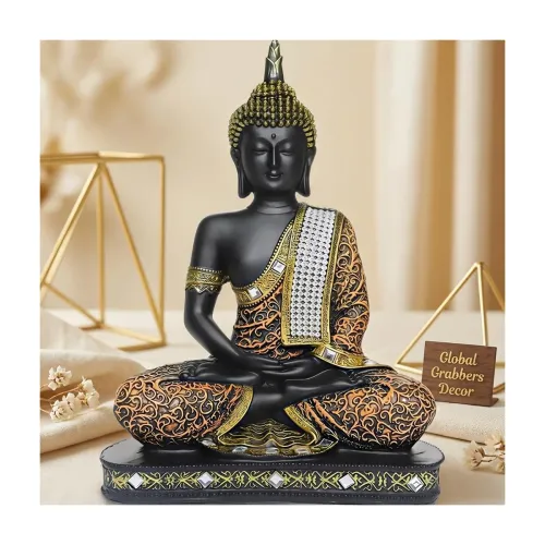 Image of Global Grabbers new Limited Edition 25 Centimetre Meditating Sitting Buddha Idol Statue showpiece Home Deco