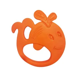 Buddsbuddy 100% BPA Free Soft Silicone Baby Teether for 3 to 6 Babies (Zuzu, Orange)