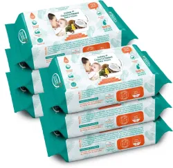 Buddsbuddy Combo of 6 Coconut Based Skincare Baby Wet Wipes (432 Wipes)