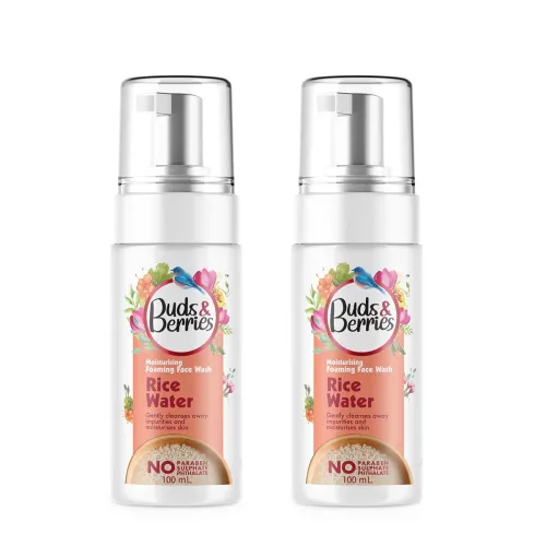 Image of Buds & Berries Moisturising Foaming Rice Water Face Wash (100 ml) - Pack of 2