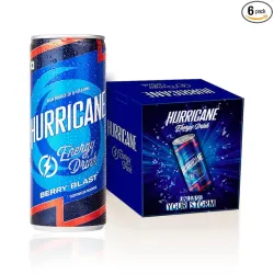 Budweiser Hurricane Energy Drink 250Ml Pack Of 6 - Blueberry