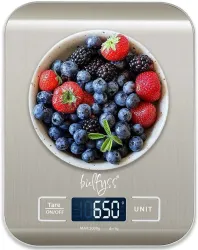 Bulfyss Stainless Steel Digital Kitchen Weighing Scale & Food Weight Machine (5Kgs) Weighing Scale (Silver)