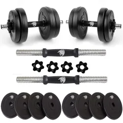 BULLAR 14 KG Dumbbell Set, Adjustable Dumbbell Set, 1 Pair of Adjustable Dumbbell Rods with PVC Dumbbell Plates, Home Gym Combo, Exercise & Fitness Sets