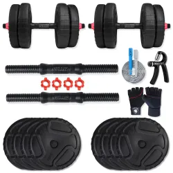BULLAR Adjustable Dumbbells Set with Premium Gym Accessories