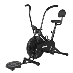 Bullar Air Bike Exercise Cycle with Moving/Stationary Handles, Adjustable Resistance with Cushioned Seat & Back Support,