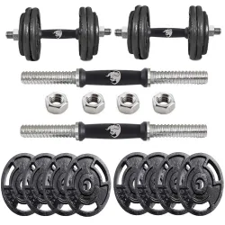 BULLAR Cast Iron Dumbbell Set, Adjustable Steel Weight Plates with A Pair of Dumbbell Rod, Dumbbell Set, Gym Equipments for Home Workout Fitness (10kg to 30kg) (30 KG Cast Iron Dumbbells Set...