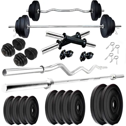 Image of BULLAR Home Gym Combo 20kg Curl Straight Rods Dumbbells