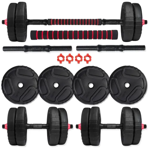 Image of BULLAR Premium Adjustable Dumbbells Set 8 Kg to 30 Kg with Pair of Dumbbell Rods 