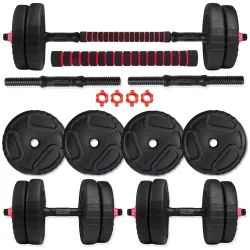 BULLAR Premium Adjustable Dumbbells Set 8 Kg to 30 Kg with Pair of Dumbbell Rods 