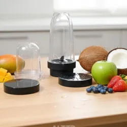 Bullet Mixer Grinder Jars 2 (600ml & 300ml) with 1 Socket Base Compatible with old style mixer