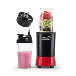 Bullett by Wonderchef, 500W Mixer Grinder Blender Smoothie Maker, 22000 RPM, 2 Jars, Stainless-Steel Blade, Sipper Jar & Lid, 2-Yr Warranty, Black & Red
