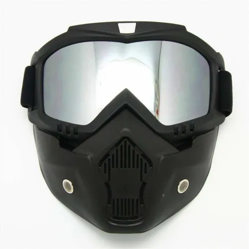 Image of Bullkartzone Motorcycle Riding Goggles with Detachable Mask