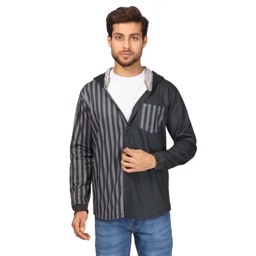 Image of BULLMER Mens Regular Fit Printed Fleece Hooded Sweatshirt