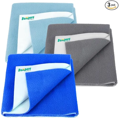 Image of Bumpers Anti-Piling Quick Dry & Absorbent Sheet Polycotton Baby (Pack of 3)