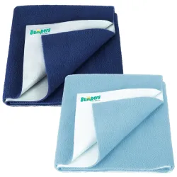 Bumpers Anti-Piling Fleece Waterproof Dry Sheet (50x70cm, Pack of 2)