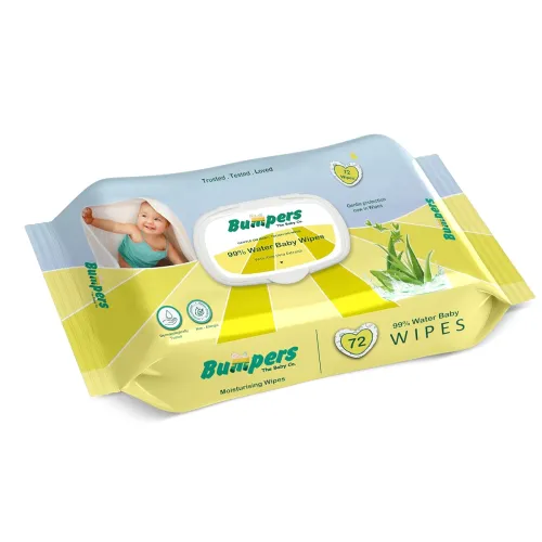 Image of Bumpers Moisturising 99% Water Baby Wipes with Lid 72 Counts