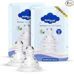 Bumtum Anti-Colic Baby Bottle Nipples (4Pcs)