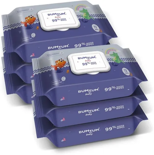 Image of BUMTUM Baby 99% Water Wet Wipes Pack of 6