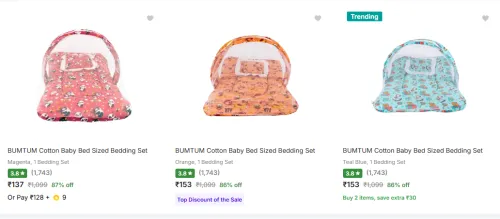 Image of Bumtum Baby Bedding Sets Starting @ ₹137