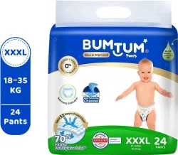 Bumtum Baby Diaper Pants Double Layer Leakage Protection High Absorb Technology - XXXL (24 Pieces)