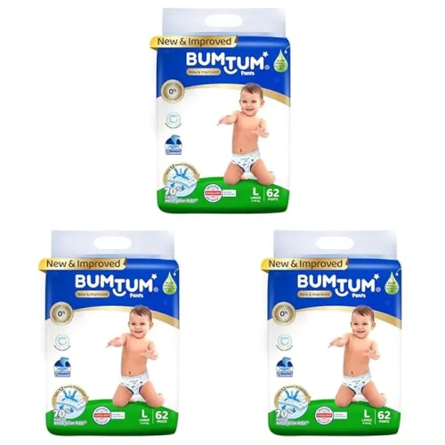 Image of Bumtum Baby Diaper Pants Large 62 Count (Pack of 3)