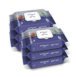 Bumtum Baby Gentle 99% Pure Water Soft Moisturizing Wet Wipes With Lid | Aloe Vera & Chamomile Extracts | Paraben & Sulfate Free (Pack of 6, 72 Pcs. Per Pack)