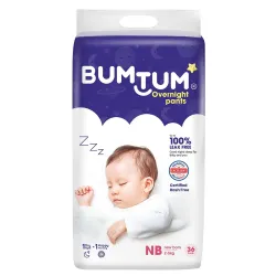 Bumtum Baby Overnight Diaper Pants - Size NB (2-5 kg), 36 Count