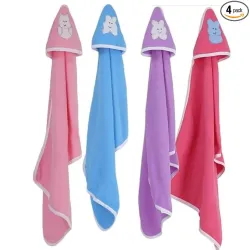 Bumtum Baby Cotton Hooded Bath Towel (set of 4)