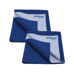 Bumtum Dry Sheet Instadry Extra Leakproof Quick Baby Bed Protector | Small Size 50 * 70cm | Pack of 1 | Royal Blue, Poly