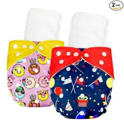 BUMTUM Freesize Reusable Baby Cloth Diapers Pack of 2