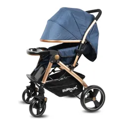 BUMTUM Luxury Baby Stroller | Pram for 6 to 36 Months| New Born | Toddler | Kid | Reclining Backrest | 360° Swivel Wheel