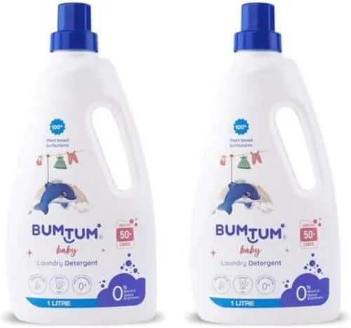 Image of Bumtum 100% Natural Plant Based Baby Laundry for Clothes, Derma Tested Fresh Liquid Detergent (2 x 1 L)