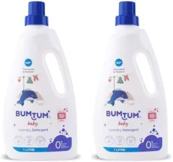 Bumtum 100% Natural Plant Based Baby Laundry for Clothes, Derma Tested Fresh Liquid Detergent (2 x 1 L)
