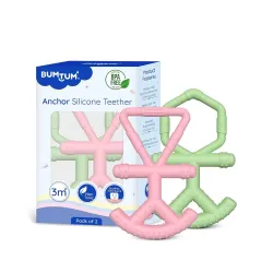 BUMTUM Soft Silicone Baby Teether - Anchor (2-Pack)