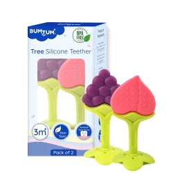 Bumtum Soft Silicone Tree Baby Teether (Pack of 2)