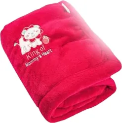 BUMTUM Solid Double AC Blanket for AC Room (Microfiber, Darkpink)